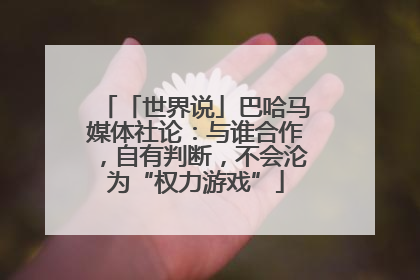 「世界说」巴哈马媒体社论：与谁合作，自有判断，不会沦为“权力游戏”