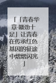 「青春华章·赣劲十足」让青春在传承红色基因的征途中熠熠闪光
