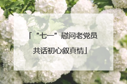 “七一”慰问老党员 共话初心叙真情