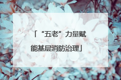 “五老”力量赋能基层消防治理
