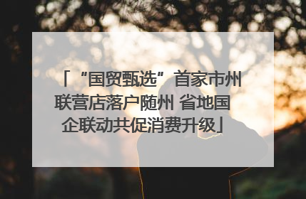 “国贸甄选”首家市州联营店落户随州 省地国企联动共促消费升级