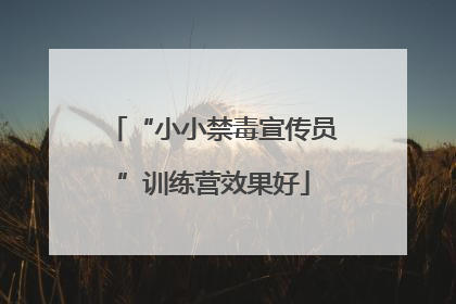 “小小禁毒宣传员”训练营效果好