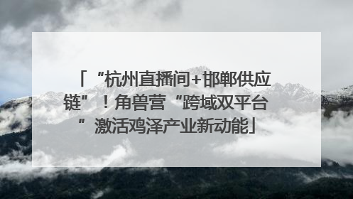 “杭州直播间+邯郸供应链”！角兽营“跨域双平台”激活鸡泽产业新动能