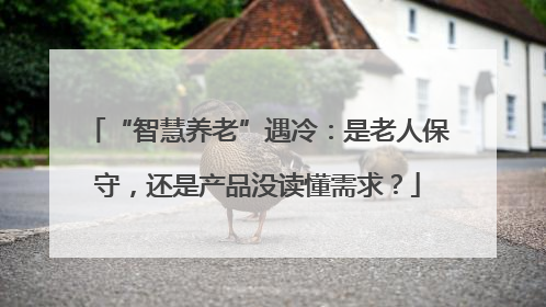 “智慧养老”遇冷：是老人保守，还是产品没读懂需求？
