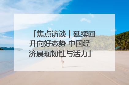焦点访谈｜延续回升向好态势 中国经济展现韧性与活力