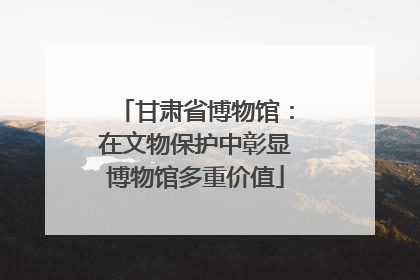 甘肃省博物馆：在文物保护中彰显博物馆多重价值