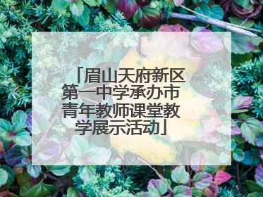 眉山天府新区第一中学承办市青年教师课堂教学展示活动