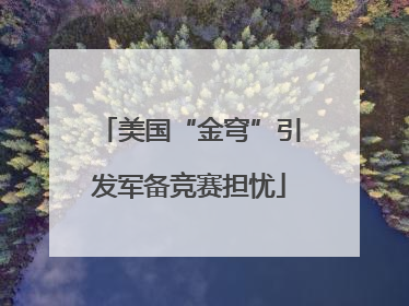 美国“金穹”引发军备竞赛担忧