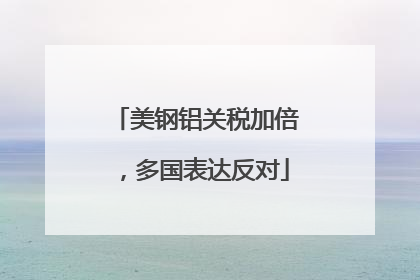 美钢铝关税加倍，多国表达反对