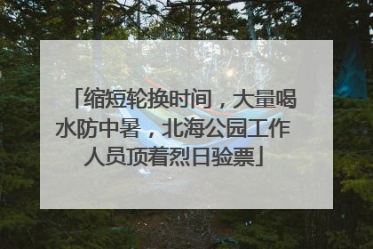 缩短轮换时间，大量喝水防中暑，北海公园工作人员顶着烈日验票