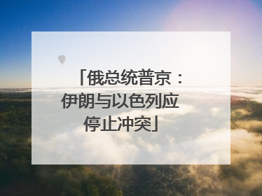 俄总统普京：伊朗与以色列应停止冲突