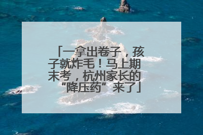 一拿出卷子，孩子就炸毛！马上期末考，杭州家长的“降压药”来了