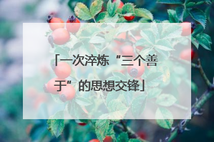 一次淬炼“三个善于”的思想交锋