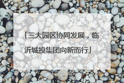 三大园区协同发展，临沂城投集团向新而行