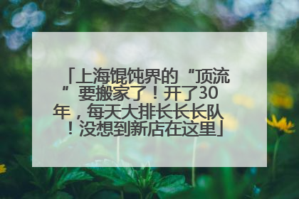 上海馄饨界的“顶流”要搬家了！开了30年，每天大排长长长队！没想到新店在这里