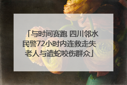 与时间赛跑 四川邻水民警72小时内连救走失老人与遭蛇咬伤群众