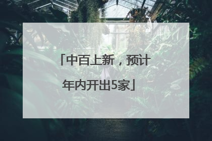 中百上新，预计年内开出5家