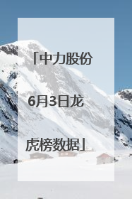 中力股份6月3日龙虎榜数据