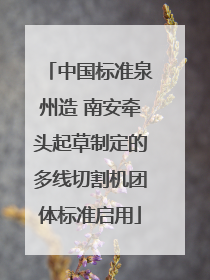 中国标准泉州造 南安牵头起草制定的多线切割机团体标准启用