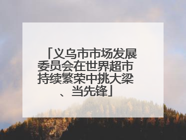 义乌市市场发展委员会在世界超市持续繁荣中挑大梁、当先锋