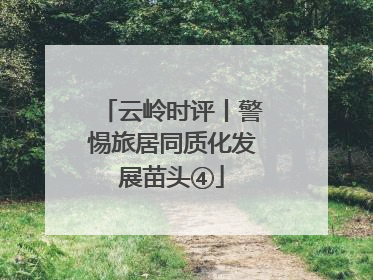 云岭时评丨警惕旅居同质化发展苗头④