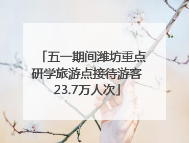 五一期间潍坊重点研学旅游点接待游客23.7万人次