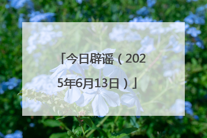 今日辟谣（2025年6月13日）