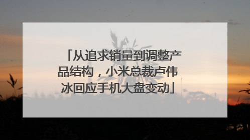 从追求销量到调整产品结构，小米总裁卢伟冰回应手机大盘变动