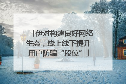伊对构建良好网络生态，线上线下提升用户防骗“段位”