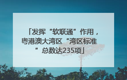 发挥“软联通”作用，粤港澳大湾区“湾区标准”总数达235项