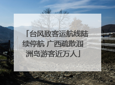 台风致客运航线陆续停航 广西疏散涠洲岛游客近万人