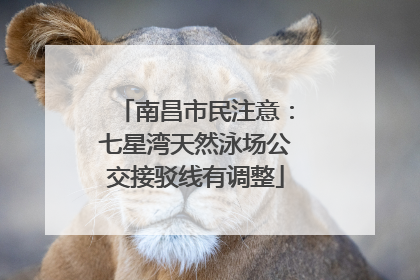 南昌市民注意：七星湾天然泳场公交接驳线有调整