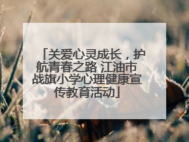 关爱心灵成长，护航青春之路 江油市战旗小学心理健康宣传教育活动