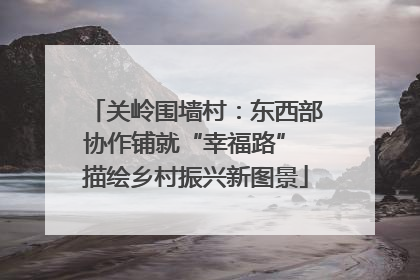 关岭围墙村：东西部协作铺就“幸福路” 描绘乡村振兴新图景
