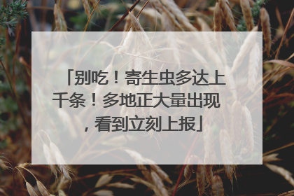 别吃！寄生虫多达上千条！多地正大量出现，看到立刻上报