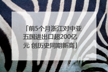 前5个月浙江对中亚五国进出口超200亿元 创历史同期新高