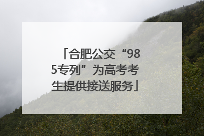 合肥公交“985专列”为高考考生提供接送服务