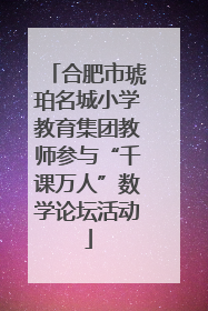 合肥市琥珀名城小学教育集团教师参与“千课万人”数学论坛活动