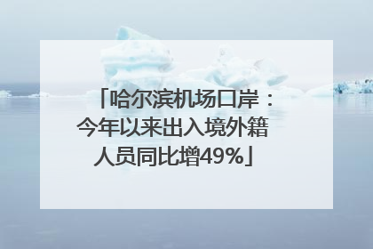 哈尔滨机场口岸：今年以来出入境外籍人员同比增49%
