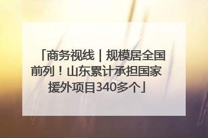 商务视线｜规模居全国前列！山东累计承担国家援外项目340多个