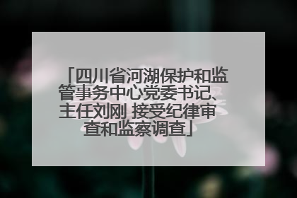 四川省河湖保护和监管事务中心党委书记、主任刘刚 接受纪律审查和监察调查