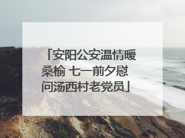 安阳公安温情暖桑榆 七一前夕慰问汤西村老党员
