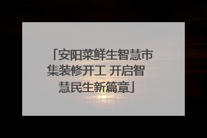 安阳菜鲜生智慧市集装修开工 开启智慧民生新篇章