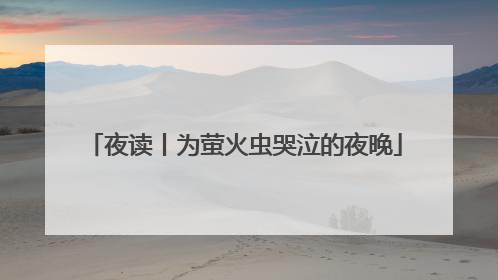 夜读丨为萤火虫哭泣的夜晚