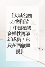 大城名园 万物和谐｜中国植物多样性再添新成员！它只在西藏墨脱