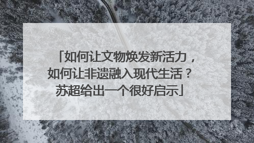如何让文物焕发新活力，如何让非遗融入现代生活？苏超给出一个很好启示