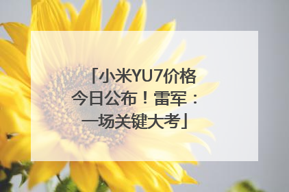 小米YU7价格今日公布！雷军：一场关键大考