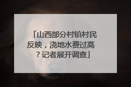山西部分村镇村民反映，浇地水费过高？记者展开调查