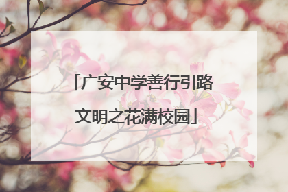 广安中学善行引路 文明之花满校园