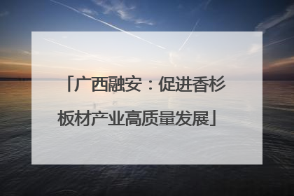 广西融安：促进香杉板材产业高质量发展